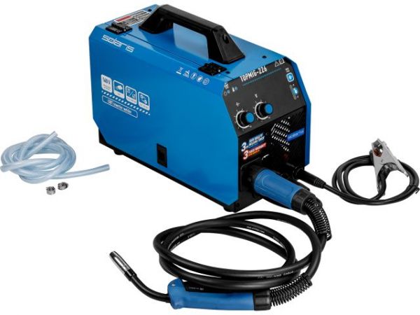 Полуавтомат сварочный Solaris TOPMIG-226(220В; MIG/FLUX; евроразъем; горелка 3 м; смена полярности, 2T/4T)