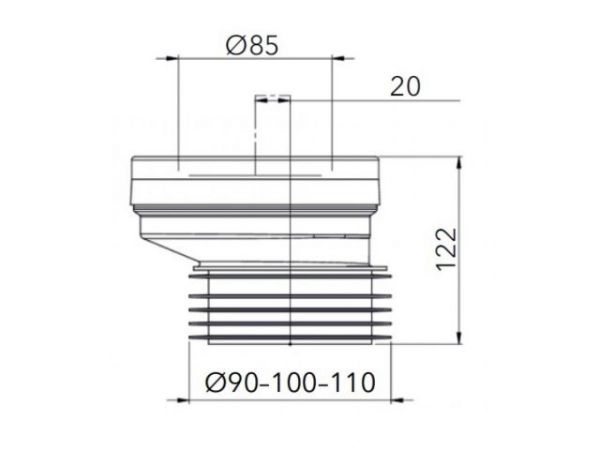 Манжета для унитаза эксцентриковая 20 мм, AV Engineering