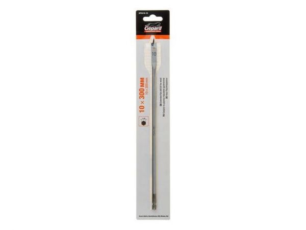 Сверло по дереву перьевое ф10х300мм удлиненное GEPARD (GP0416-10)(Impact, перовое)