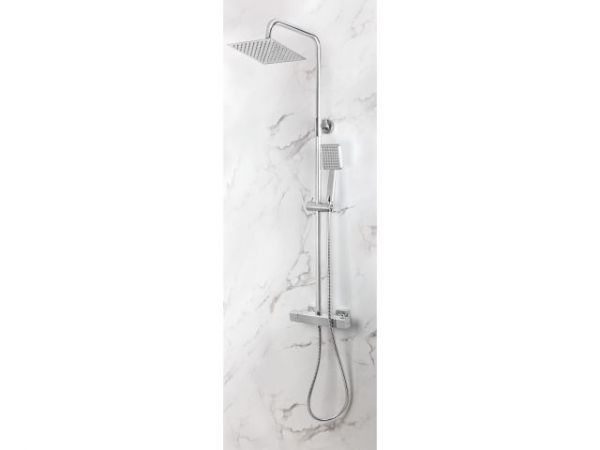 Душевая термостатическая система (Lt), серия THS хром, AV Engineering(Излива нет, тропически душ, лейка и шланг в комплекте)