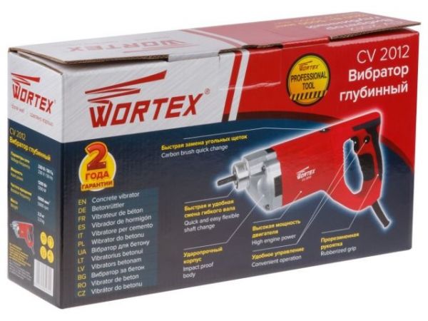 Вибратор глубинный WORTEX CV 2012 в кор. 1200 Вт, 5000 об/мин, М42х1.5(БЕЗ ВАЛА, БЕЗ НАКОНЕЧНИКА)