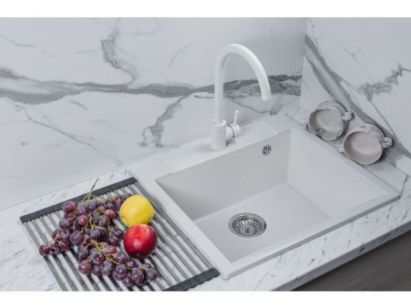 Мойка кухонная из искусственного камня UNIT белый 550х500 мм, AV Engineering