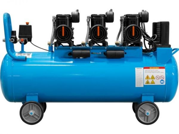 Компрессор DGM AC-6100LD безмасляный(450 л/мин, 8 атм, коаксиальный, безмасляный, электр. блок упр., ресив. 100 л, 230 В, 2,4 кВт)