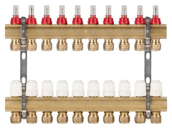 Коллекторная группа AVE777, 10 вых. AV Engineering(PRO серия Для теплого пола и водоснабжения)