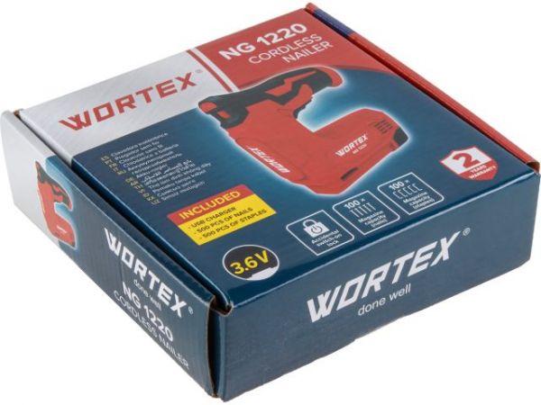 Гвоздезабиватель WORTEX NG 1220 в кор. 3.6 В, 70 скоб/гвоздей в мин.