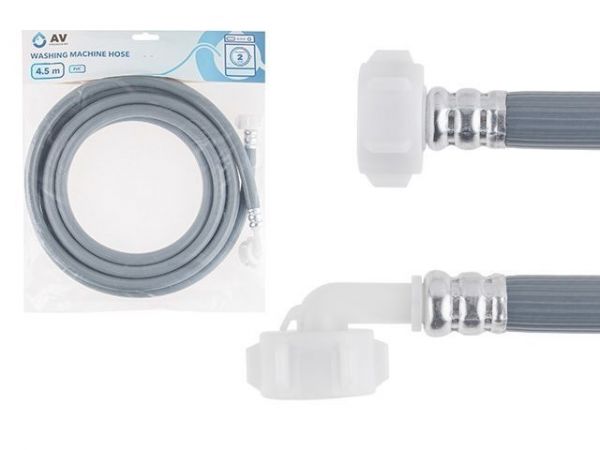 Шланг заливной для стиральной машины 4,5 м, ПВХ, AV Engineering(Макс  10 бар, макс.  25 °С)