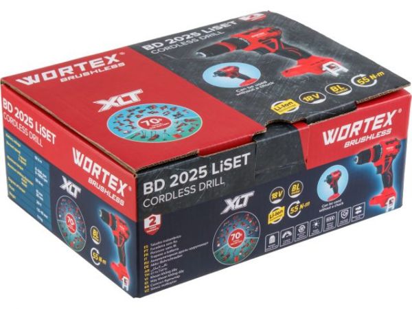 Дрель-шуруповерт WORTEX BD 2025 LiSET в кор. ALL1 XLT SOLO БЕСЩЕТ, 18 В, 55 Н*м, БЗП 10 мм(0-1800 об/мин, подсветка.)