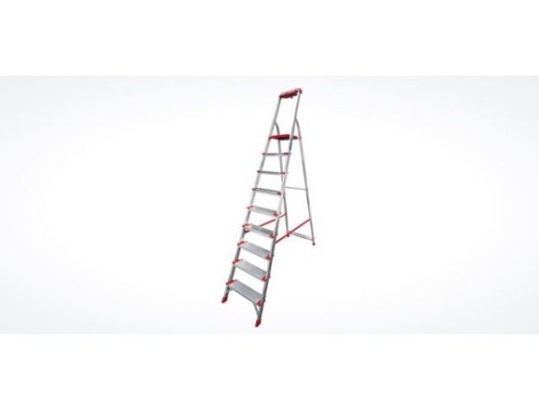 Лестница-стремянка алюм. проф. 195 см 9 ступ. 10,4кг NV3118 Новая Высота(с лотком-органайзером, макс. нагрузка 180кг)