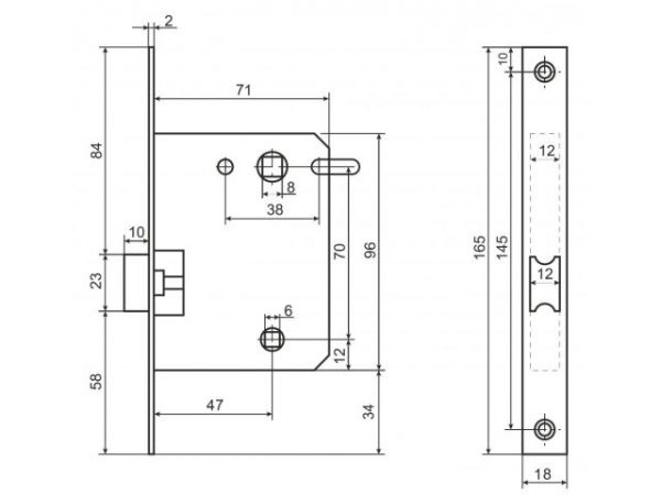 Защелка врезная межк. L7050S CP хром АЛЛЮР