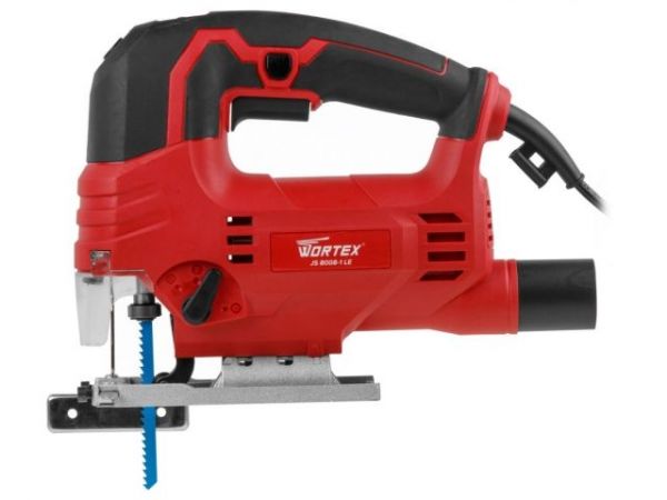 Лобзик электрический WORTEX JS 8008-1 LE в кор. 810 Вт, 1000-2900 ход/мин, пропил до 80 мм. (Быстрозажимной патрон, маятниковый ход, рег. об., подсветка, литая платформа)
