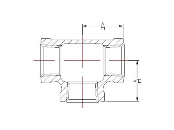Тройник 3/4' чугун оцинк., (2 шт. инд. упак.),  AV Engineering