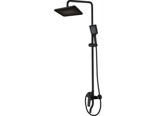 Душевая система (Lt) D35, серия Lily черный, a-five(На стену, короткий излив, роп. душ: вынос 405 мм, размеры 300х200 мм.)