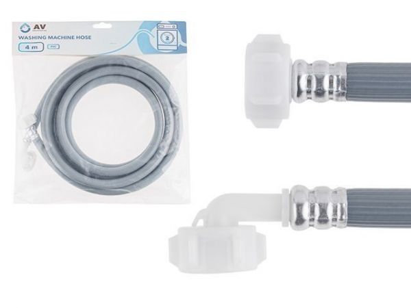 Шланг заливной для стиральной машины 4,0 м, ПВХ, AV Engineering(Макс  10 бар, макс.  25 °С)