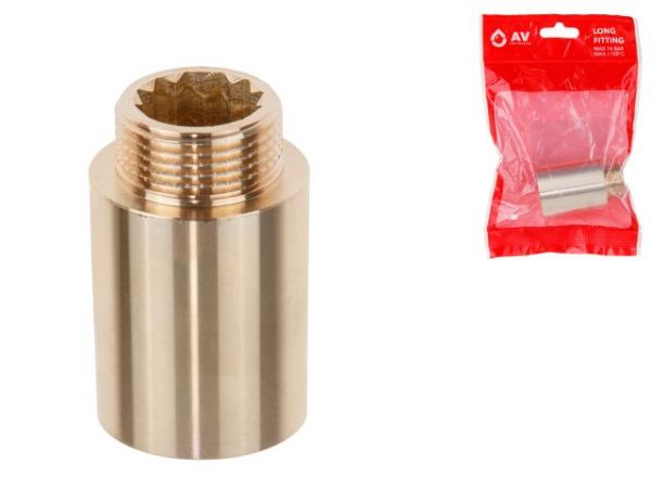 Удлинитель 3/4' вн.-нар. х 40 мм, AV Engineering (инд. упак.)(Латунь, макс.  16 бар, макс.  110 °С)