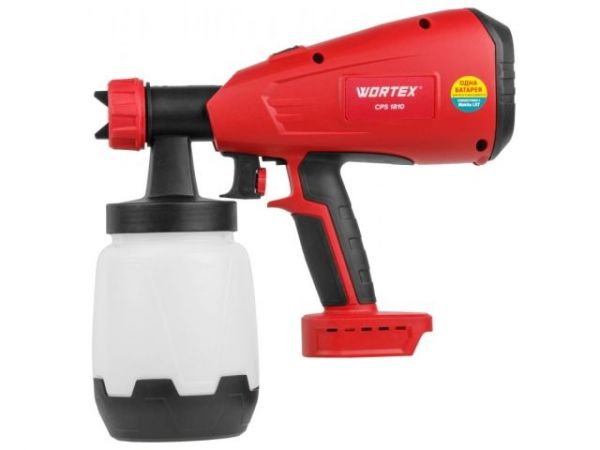 Краскораспылитель WORTEX CPS 1810 в кор. ALL1 XLT SOLO 18В, 700 мл/мин, 1 л бак(18 В, БЕЗ АКБ И ЗУ, 700 мл/мин, 1 л бак, 2.6 мм сопло, 50 DIN)