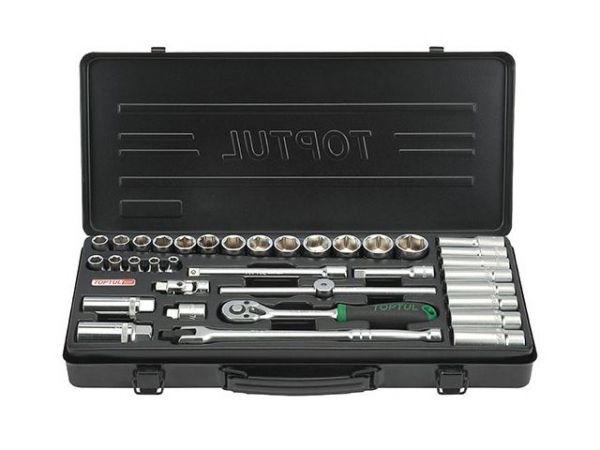 Набор головок 3/8' 6-24мм 35предм. 6гр. метал.кейс TOPTUL