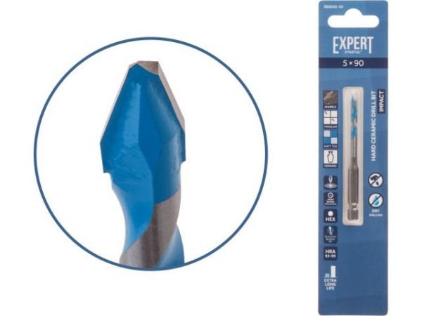 Сверло по керамограниту  5x90 мм EXPERT STARTUL(сухое сверление)