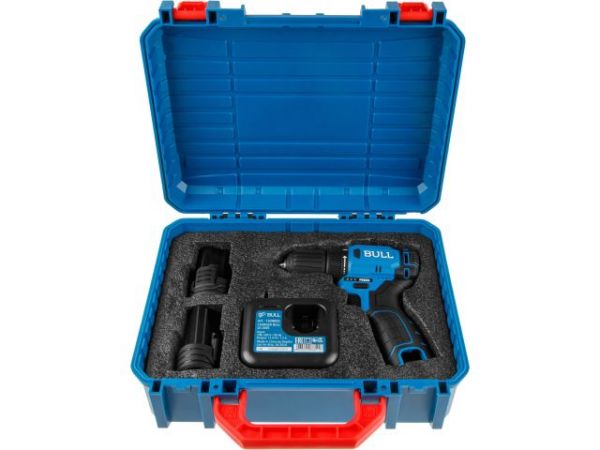 Дрель-шуруповерт BULL SR 1203 в чем. БЕСЩЕТ., 12 В, 37 Н*м, 2*2 А*ч акб, БЗП 10 мм(шурупы до 8 мм)