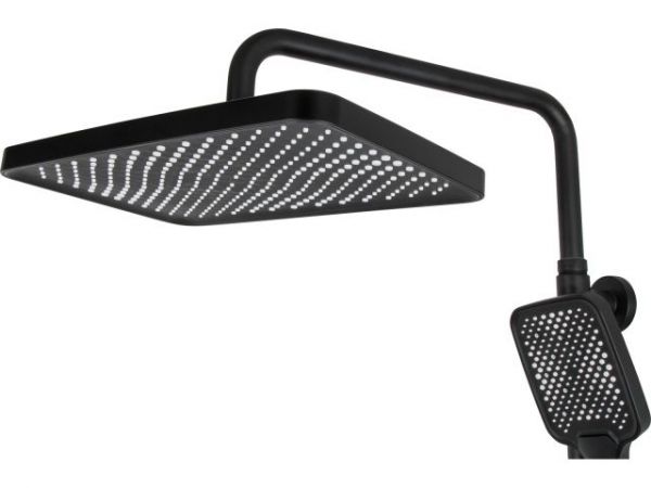 Душевая система (Lt) D35, серия Lily черный, a-five(На стену, короткий излив, роп. душ: вынос 405 мм, размеры 300х200 мм.)