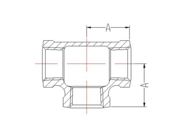 Тройник 1' чугун оцинк., AV Engineering