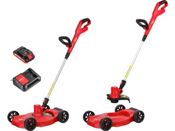 Триммер WORTEX TB 2818 ALL1 XLT SET 18В, шир.скаш.300 мм, авт.подача лески, леска 1.6 мм(2 Ач акб и зу, с тележкой, поворотная голова, поворотная телескоп.штанга)