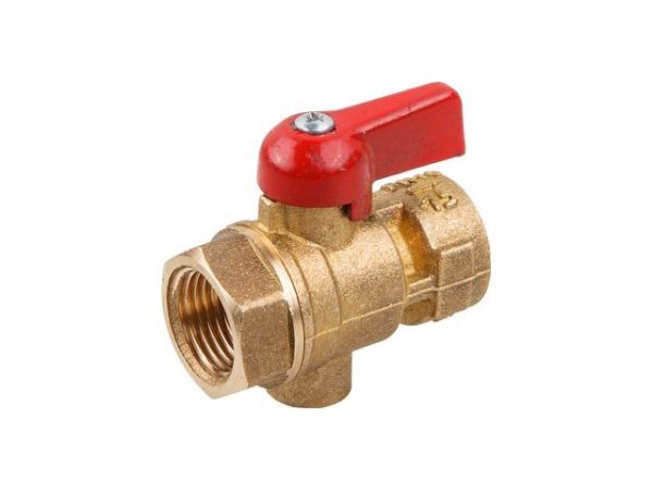 Кран шаровый 1/2' под манометр, PN1,6 МПа; 11Б27п11, ручка-флажок, Цветлит(ZW10024)