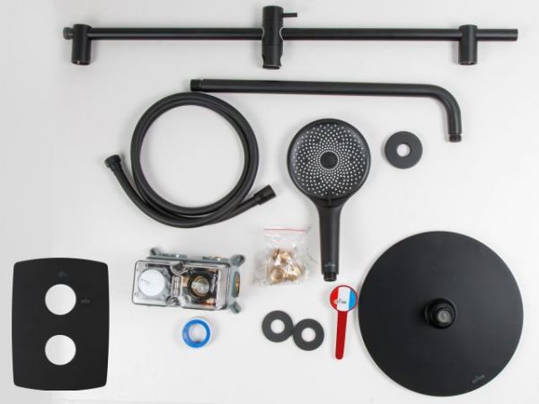 Душевая система (Lt) D35, серия Rose черный + красный, a-five(Встраиваемый, Излива нет, 1000 - 1200 мм.)