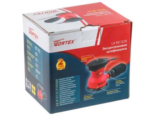 Эксцентриковая шлифмашина WORTEX LX RS 1225 в кор. 240 Вт, 125 мм, 12000 об/мин(Амплитуда колебаний, мм: 2, масса, кг: 1,3;)