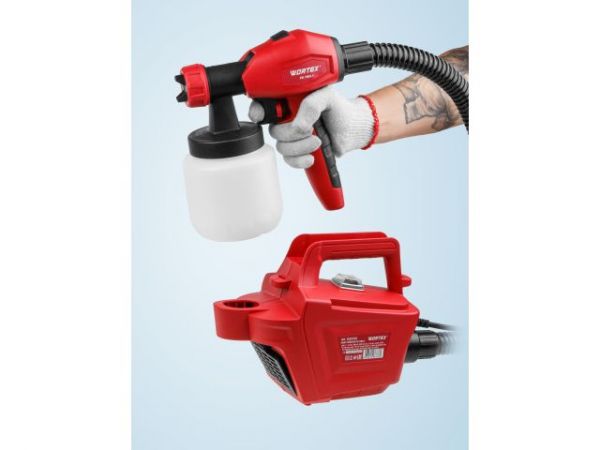 Краскораспылитель электрический WORTEX PS 1165-1 в кор. 650 Вт, 1000 мл/мин, 0.8 л бак(2.6 мм сопло, 80 DIN, выносной компрессор)