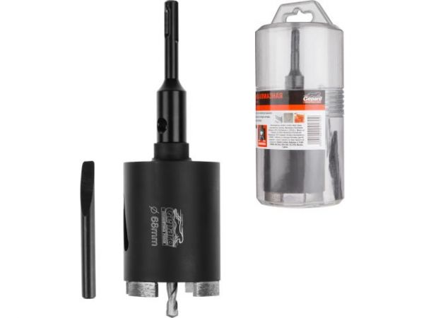 Коронка алмазная d 68мм железобетон GEPARD (GP2078-68)(безударная, сверло алмазное трубчатое)