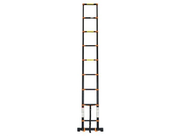 Лестница телескопическая 1-секц. алюм. 350см, 9 ступ. 8,5кг BLACK LINE STARTUL (ST9931-035)(ширина ступени 8см, прорезиненные колеса и доп.стабилизаторы)