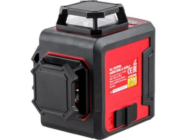 Нивелир лазерный линейный WORTEX LX LL 0330-2 (3х360°, до 25 м, +/- 0.3 мм/м, зеленый)(резьба 1/4')