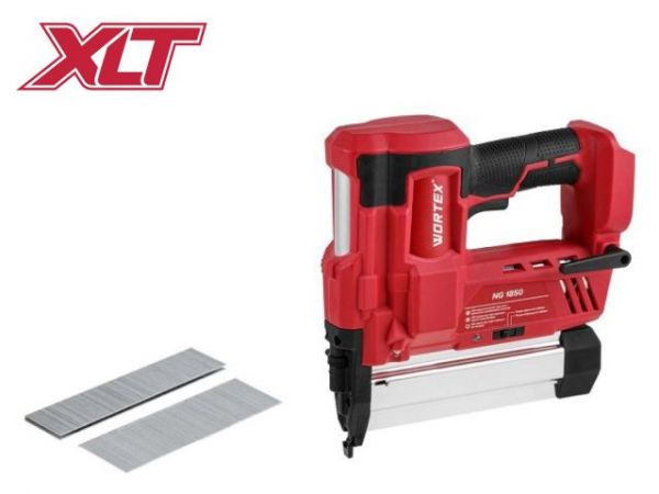 Гвоздезабиватель WORTEX NG 1850 в кор. ALL1 XLT SOLO, 18 В, 15-50 мм, 100 в мин., 100 шт. (тип гвоздей: 18GA)