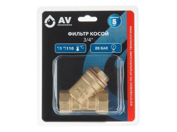 Фильтр косой 3/4' вн.-вн., AV Engineering (инд. упак.)