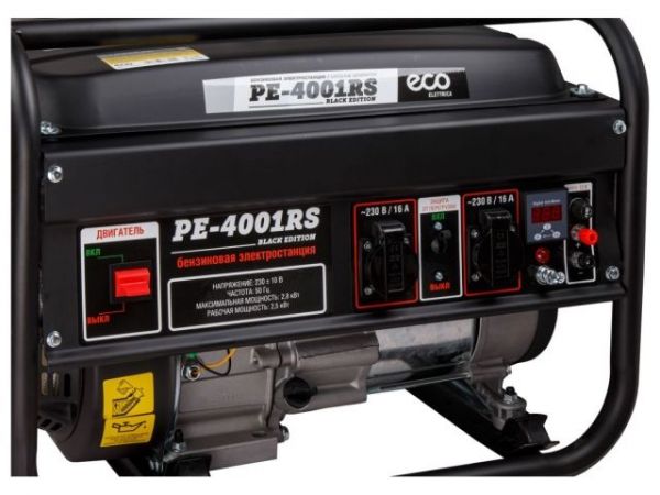 Электростанция (генератор бензиновый) ECO PE-4001RS ('Black Edition')(2.8 кВт, 230 В, бак 15.0 л, вес 38 кг)