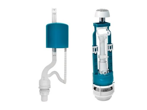 Арматура с переходной опорой хром кнопка, ниж.подводка, ИнкоЭр(И - СБкпм-НпрНРФ-А-М Р)