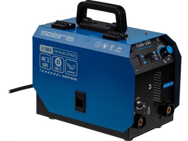 Полуавтомат сварочный Solaris FLUX-205(230В; 20-180 А; 20,5 В / 80 В / 62 В; FLUX/MMA/TIG LIFT; байонетный разъем; без газа)