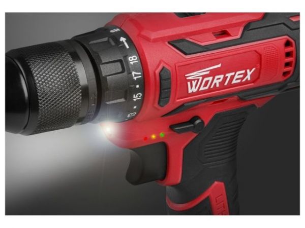 Дрель-шуруповерт WORTEX BD 1820-1 Li в чем. ALL1 XLT 18 В, 30 Н*м, 2х2 А*ч, БЗП(мет.) 13 мм(шурупы до 8 мм)