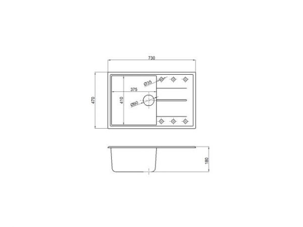 Мойка кухонная из искусственного камня BENEFIT серебро 730х470 мм, AV Engineering