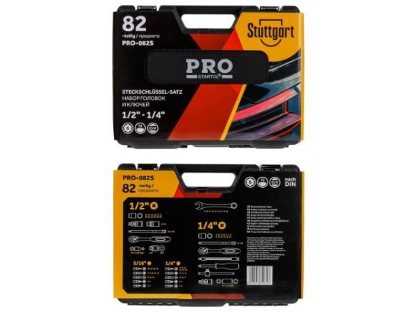 Набор головок и ключей 82пр. 1/4',1/2' PRO STARTUL STUTTGART (PRO-082S)(6 граней)