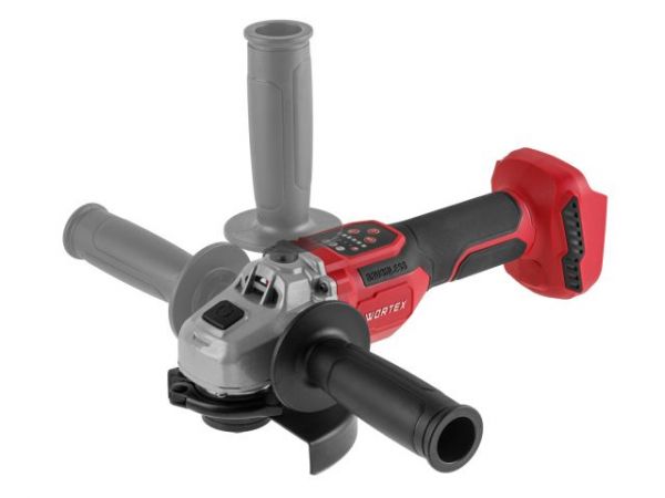 Углошлифмашина WORTEX CAG 1812-2 SE в кор. XLT SOLO БЕСЩЕТ., 18 В, 125 мм, 3000-8500 об/мин(бесщ. двиг., 6ти ступ. рег. об., вкл/выкл на панели, 3000-8500 об/мин; Anti-Kickback; Drop-Stop)