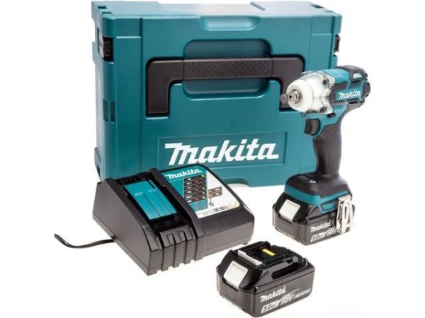Ударный гайковерт MAKITA LXT DTW285RTJ MAKPAC(18.0 В, 2 акк., 5.0 А/ч Li-Ion, посадочн. квадрат 1/2 ', 280 Нм, вес 1.7 кг)
