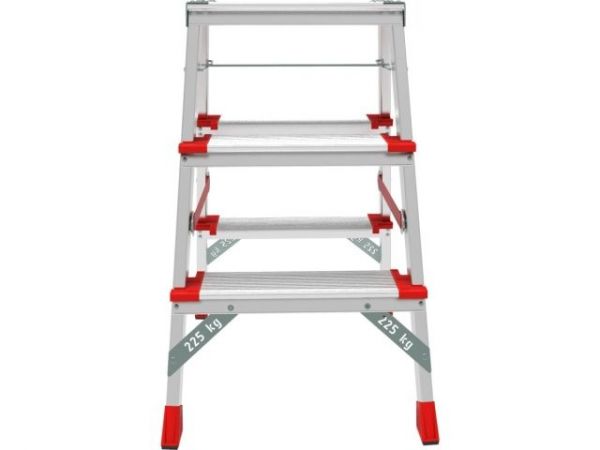 Лестница-стремянка алюм. двухст.67 см 3 ступ. 4,9кг NV 3127 Новая высота(Макс. нагрузка - 225 кг.)