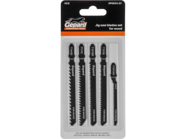 Набор пилок лобз. по дереву 5шт. GEPARD (GP0634-01)(T101AO, T101B, T101BR, T111C, T144D)