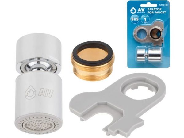 Аэратор для смесителя подвижныйвн. с ключом и переходом, AV Engineering(SUS. Переключение - Easy-switch)
