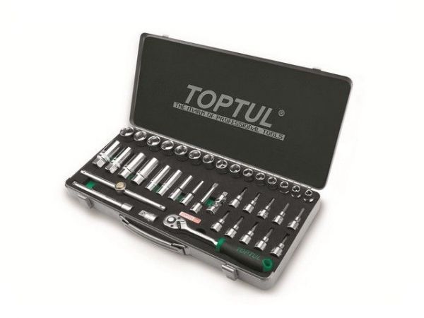 Набор головок и бит 3/8' 39предм. 6гр. метал.кейс TOPTUL