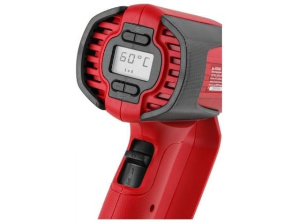 Термовоздуходувка WORTEX HG 6120-1 в чем. + набор сопл 2000 Вт, 2 режима, 60-600 °С, LCD(Плавная рег., 2 режима: 60°С, 300-500 л/мин, 60-600°С, 300-500 л/мин., холодный обдув)