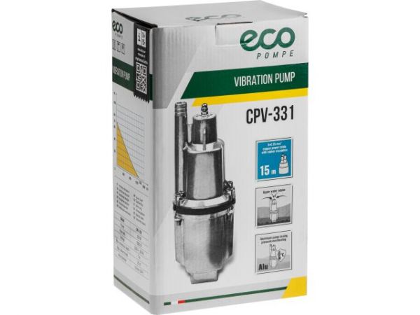 Насос вибрационный ECO CPV-331 (15м, верхний забор)(330Вт, 1300 л/ч, пров. 15м 3х0,75 мм2, аналог насоса Ручеек)