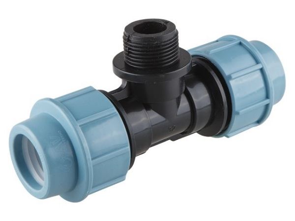 Тройник ПЭ 25 х 3/4' нар., AV Engineering(Полипропилен, макс.  16 бар, макс.  40 °С)