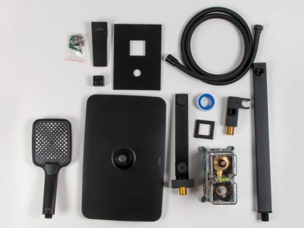 Душевая система (Lt) D35, серия Lily черный, a-five(Встраиваемый, Короткий излив, длина 239 мм.)